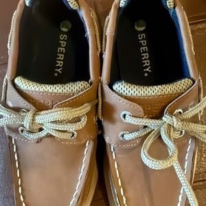 Sperry Kids Brown Boat Shoes with Tan Laces